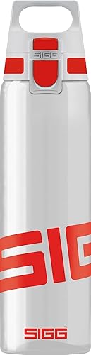 SIGG - Tritan Water Bottle - Total Clear ONE Red - Suitable For Carbonated Beverages - Dishwasher Safe - Leakproof - Lightweight - Scratch Resistant - BPA Free - 25 oz